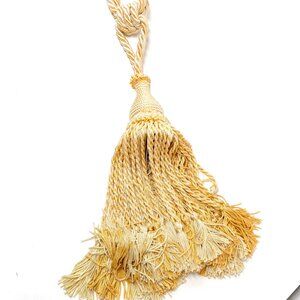 Curtain Tassel Tieback Ivory Peach Pastel Drapery Ornate Braided 31" Length